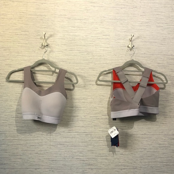Reebok Women's Puremove+ High Impact Sports Bra, Grey & Orange Large - Picture 7 of 9